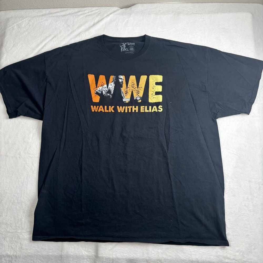 WWE Slam‎ Crate Walk With Elias Black Short Sleeve Shirt Wrestling Men's 3XL